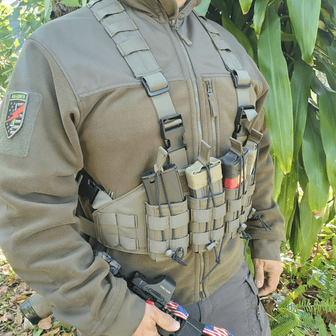 Quadruple AR15 Mag Rapid Response Light Chest Rig
