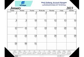 Custom Business Name, Logo, Sales Message Desk pad Calendar