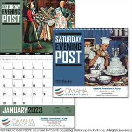 Advertising Logo Calendars with Saturday Evening Post Illustrations