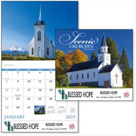 Lutheran, Episcopal Small Town Churches Advertising Logo Calendar
