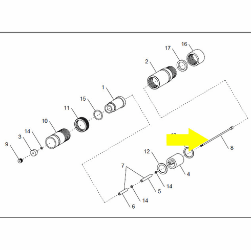Clemco 01086 - HB throat rod and tip