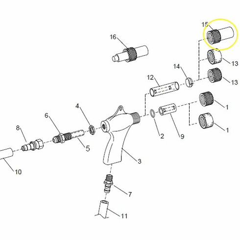 Guard, wide spray nozzle