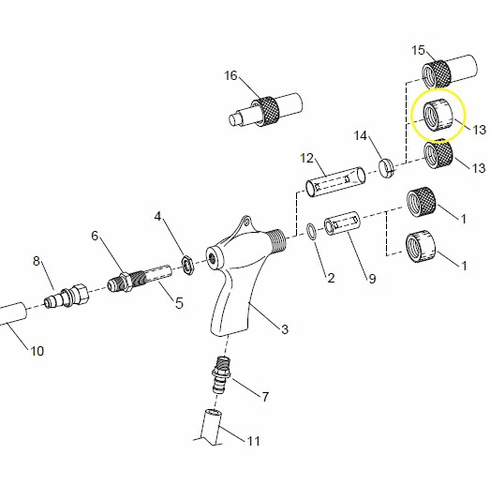 Nut, W/S nozzle holding (coated)