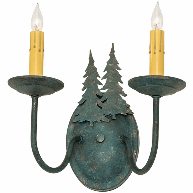 2nd Ave. 120783 Double Pine Tree Traditional Golden Verde Wall Light Fixture
