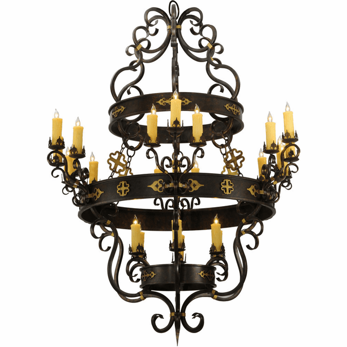 2nd Ave. 136480 Santino Traditional Gilded Tobacco Hanging Chandelier