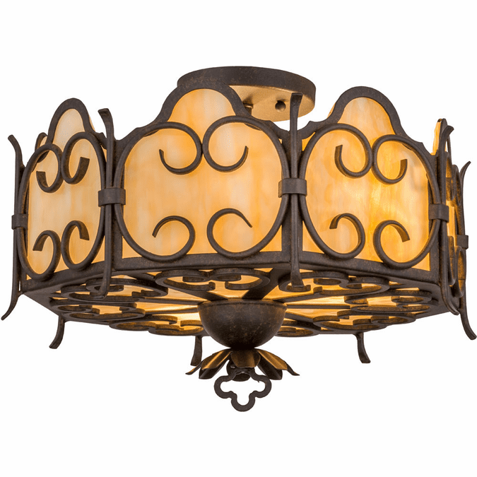 2nd Ave. 162099 Radha Traditional Chestnut Textured Ceiling Light Fixture