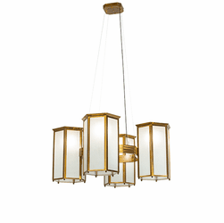2nd Ave. Lighting 263181 Affeton Modern Transparent Gold Ceiling Chandelier