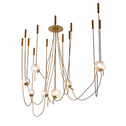 2nd Ave. Lighting 266726 Castiliolite Modern Aged Brass Hanging Chandelier
