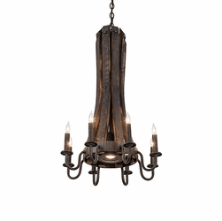 2nd Ave. Lighting 270083 Barrel Stave Contemporary Costello Black / Charred Wood Chandelier Lighting