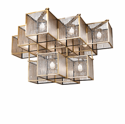 2nd Ave. Lighting 271438 Blackburn Contemporary Brushed Brass Lighting Chandelier