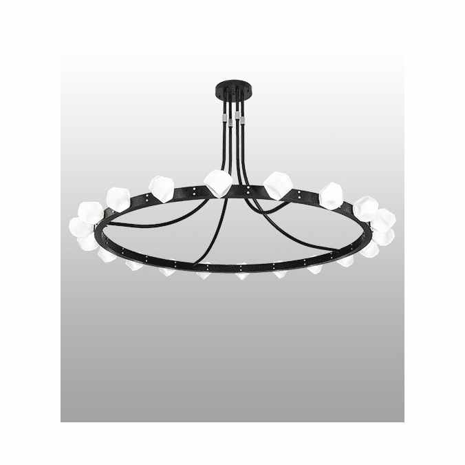 2nd Ave. Lighting 272456 Rory Contemporary Solar Black / Champagne Metallic LED Chandelier Lighting