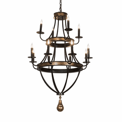 2nd Ave. Lighting 273088 Georgetown Modern Textured Black & Brushed Gold Chandelier Light