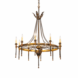 2nd Ave. Lighting 273134 Amaury Contemporary Lt Burnished Transparent Gold Hanging Chandelier