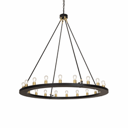 2nd Ave. Lighting 273394 Loxley Modern Solar Black / Brushed Brass Lighting Chandelier