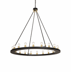 2nd Ave. Lighting 273394 Loxley Modern Solar Black / Brushed Brass Lighting Chandelier
