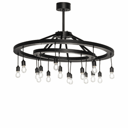 2nd Ave. Lighting 273996 Donner Modern Solar Black Hanging Chandelier