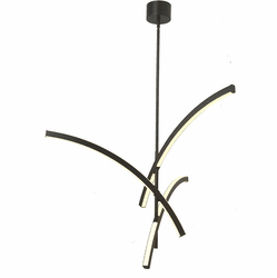 Abra 10012PN-MB Archer Contemporary Matte Black LED Chandelier Lighting