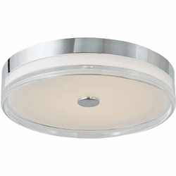 Abra 30041FM-CH-Iris Iris Contemporary Chrome LED 16" Flush Mount Lighting