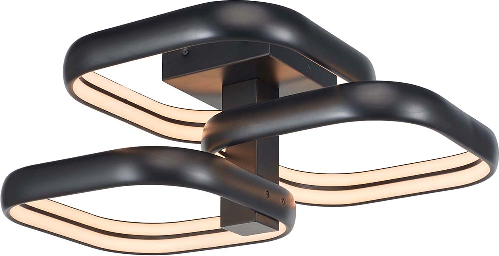 Abra 30088FM-MB Rave Contemporary Gold LED Flush Ceiling Light Fixture ...