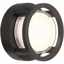 Access 20369LEDDMG-BL/WHT Spoke Contemporary Black LED Outdoor Lighting Wall Sconce