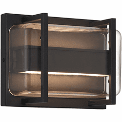 Access 20392LEDDMG-BL/CLR Dillon Contemporary Black LED Outdoor Wall Lighting