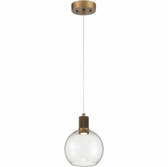 Access 63142LEDD-ABB/CLR Port Nine Modern Antique Brushed Brass LED Mini Hanging Pendant Light