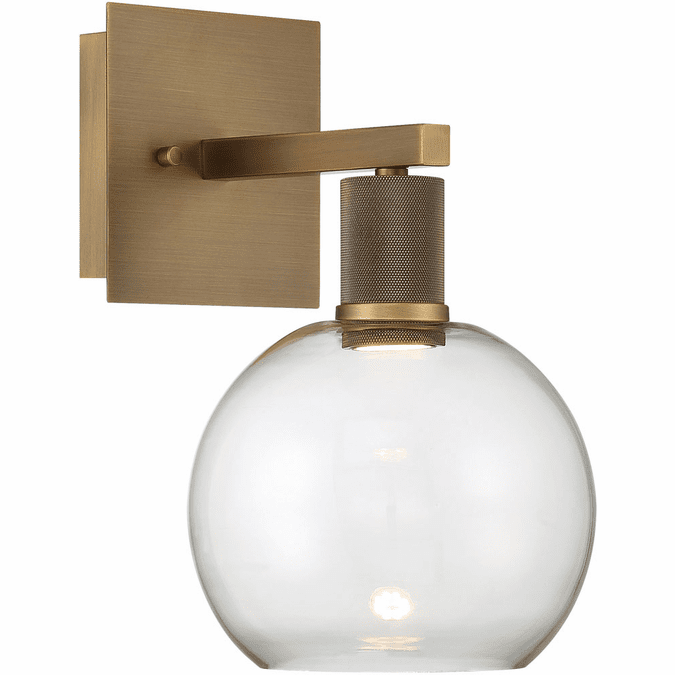 Access 63145LEDD-ABB/CLR Port Nine Contemporary Antique Brushed Brass LED Wall Lamp