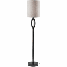 Adesso 1628-01 Mayfair Contemporary Black Wood Floor Light