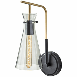 Adesso 3735-21 Walker Contemporary Black & Antique Brass Sconce Lighting