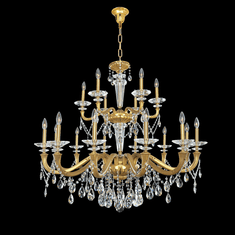 Allegri 021773-032-FR001 Jolivet Crystal Historic Brass 43" Chandelier Light
