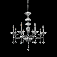 Allegri 027751-010-FR001 Cosimo Polished Chrome Firenze Clear 30" Chandelier Lighting