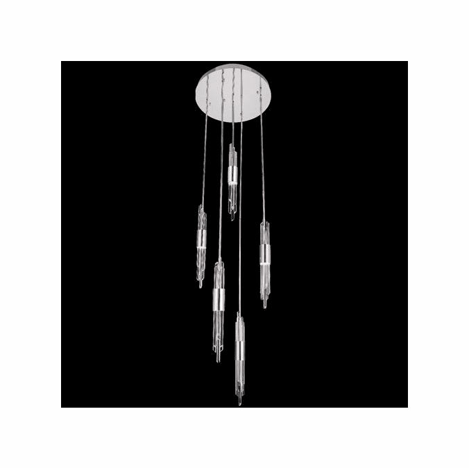 Allegri 037952-010-FR001 Lucca Crystal Polished Chrome LED Multi Pendant Hanging Light