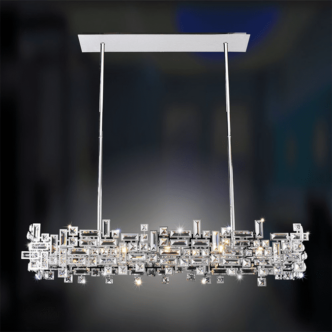 Allegri 11199-010-FR001 Vermeer Crystal Chrome Island Lighting