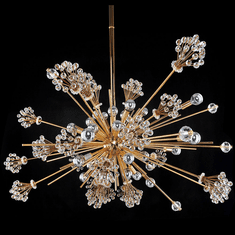 Allegri 11635-018-FR001 Constellation Crystal 18K Gold 47" Ceiling Light Pendant
