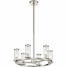 Alora CH309006PNCG Revolve   Modern Polished Nickel Mini Chandelier Lamp