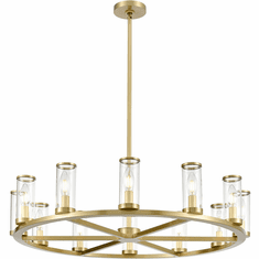 Alora CH309012NBCG Revolve  Modern Natural Brass 32.8" Ceiling Chandelier