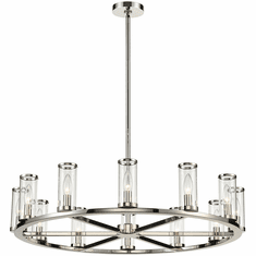 Alora CH309012PNCG Revolve   Modern Polished Nickel 32.8" Hanging Chandelier