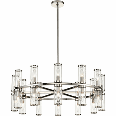 Alora CH309024PNCG Revolve   Contemporary Polished Nickel 32.8" Chandelier Lighting