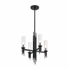 Alora CH335418MBCR Torres Modern Matte Black Mini Chandelier Light