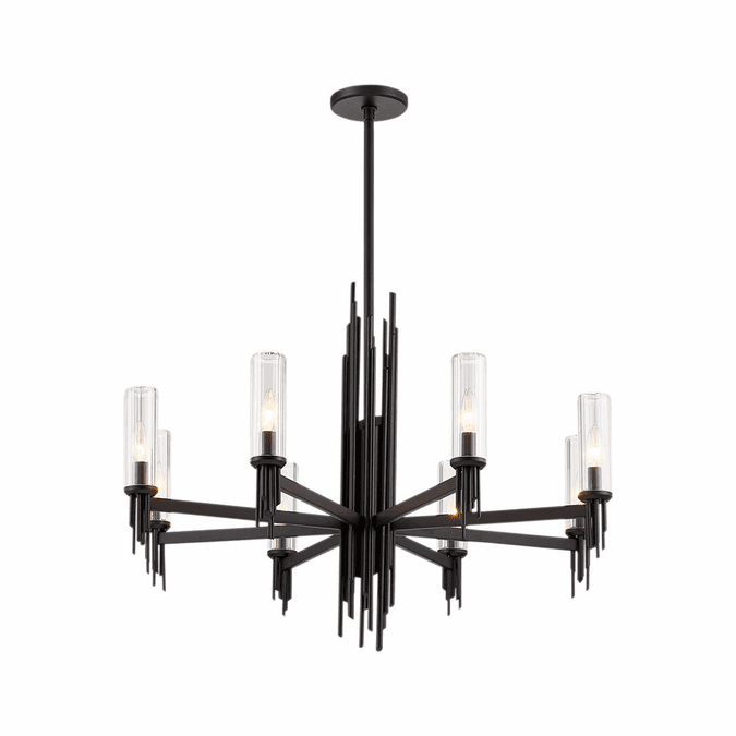 Alora CH335836MBCR Torres Modern Matte Black Lighting Chandelier