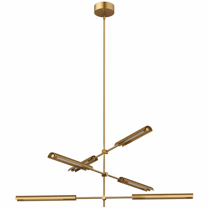 Alora Lighting MP316406VBMS Astrid Contemporary Vintage Brass LED Chandelier Light