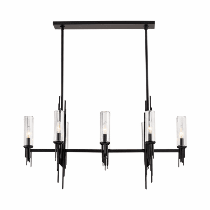 Alora LP335838MBCR Torres Contemporary Matte Black Kitchen Island Light Fixture