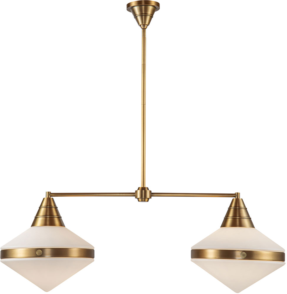 Alora LP348241VBOP Willard Modern Vintage Brass Kitchen Island Light