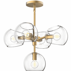 Alora Mood CH548518BGCL Willow Contemporary Brushed Gold Mini Chandelier Light