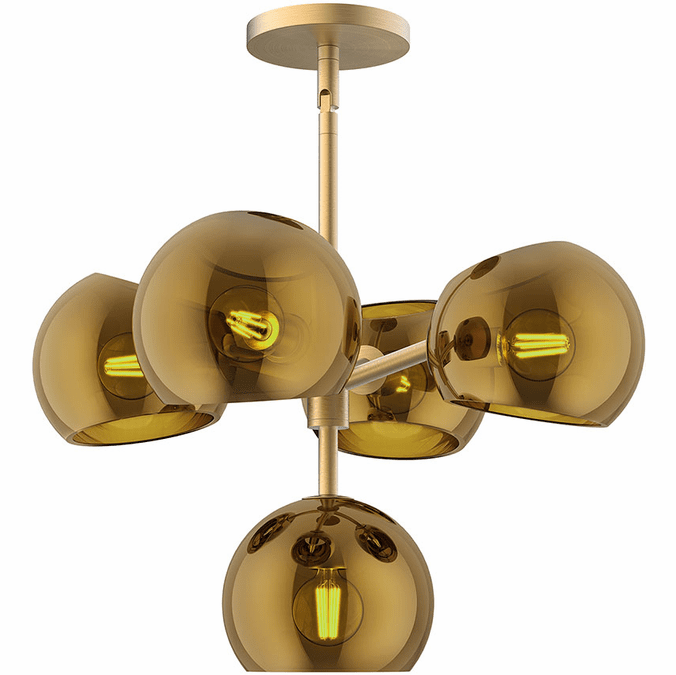 Alora Mood CH548518BGCP Willow Contemporary Brushed Gold Mini Hanging Chandelier