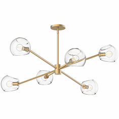 Alora Mood CH548637BGCL Willow Contemporary Brushed Gold Lighting Chandelier