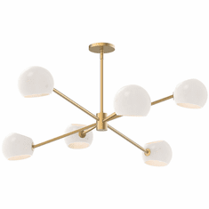 Alora Mood CH548637BGOP Willow Contemporary Brushed Gold Chandelier Lamp