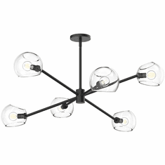 Alora Mood CH548637MBCL Willow Modern Matte Black Ceiling Chandelier