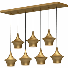 Alora Mood LP523036BG Emiko Modern Brushed Gold Multi Hanging Light