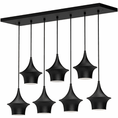 Alora Mood LP523036MB Emiko Modern Matte Black Multi Hanging Pendant Lighting